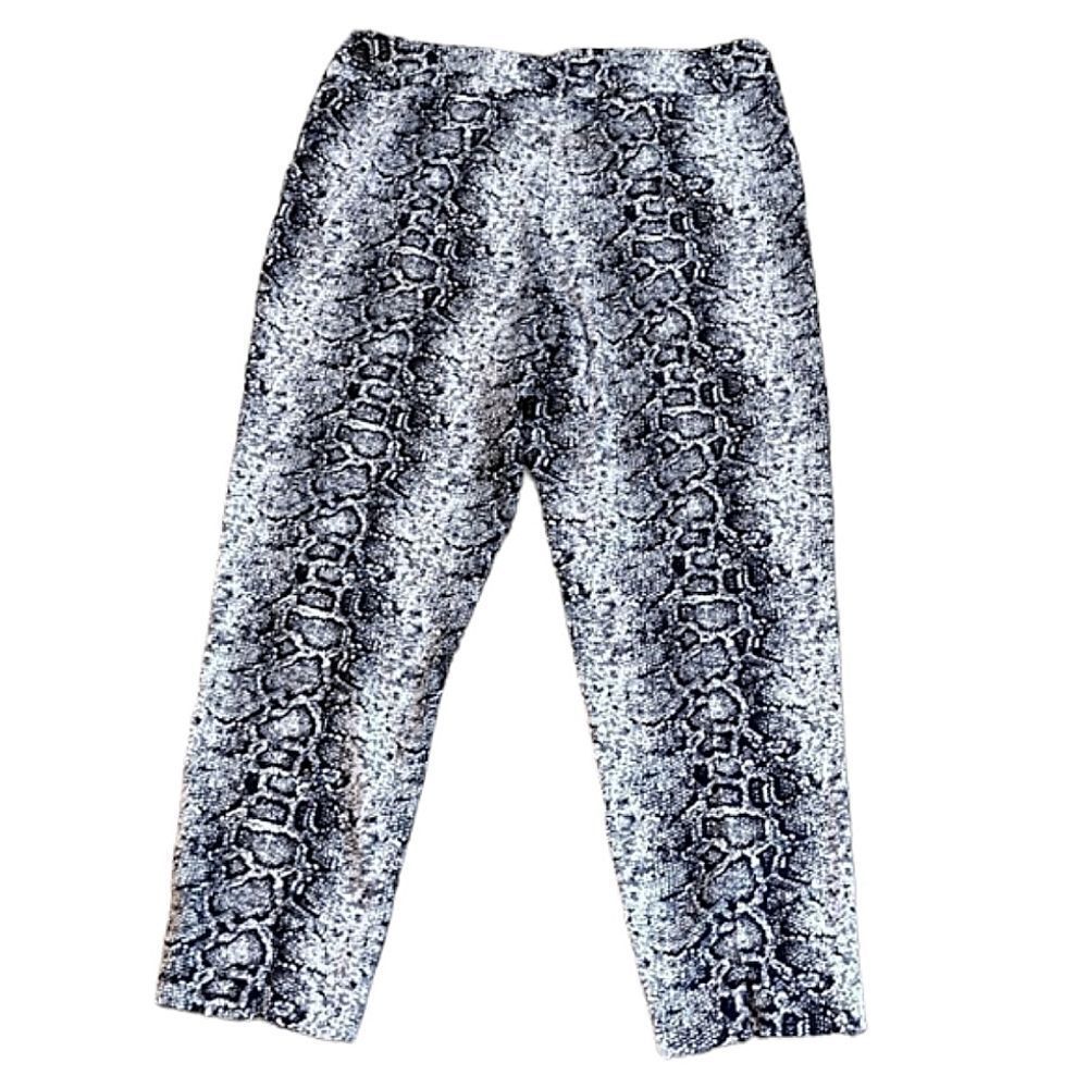 Thin Her Women's Size 14 Snake Print Black and White Stretchy Slimming Pants